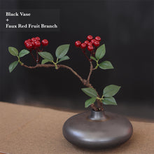 Load image into Gallery viewer, Ceramic Mini Zen Style Vase, Adjustable Faux Flower Branch Included
