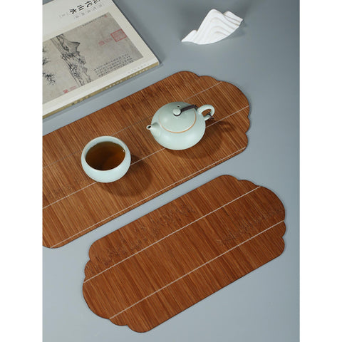 Handmade Ancient Style Double-sided Bamboo Table Runner, Tea Mat, Tea Set Accessory, Table Placemat, Coaster Set