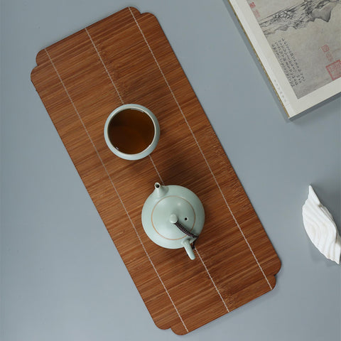 Handmade Rectangular Double-sided Bamboo Table Runner, Tea Mat, Tea Set Accessory, Table Placemat, Coaster Set