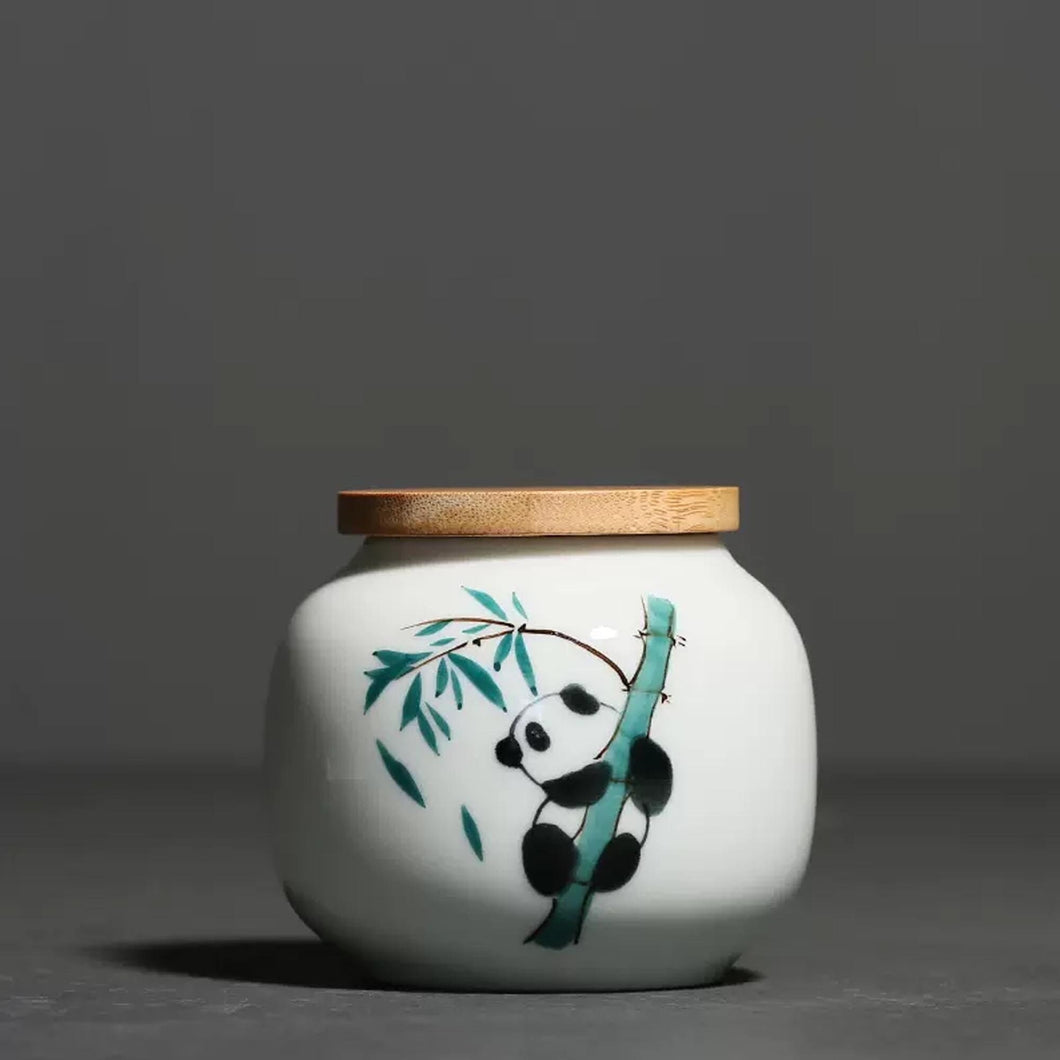 Hand Painted Panda Porcelain Tea Canisters/ Tea Jars/ Tea Storage/ Loose Tea Storage