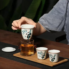 Load image into Gallery viewer, Hand Painted Panda Graphic Porcelain Tea Set, 1 Teapot with 2 Teacups
