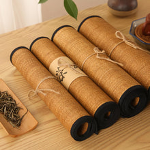 Load image into Gallery viewer, Handwoven Raffia Tea Table Cloth with Cotton Hemming in Traditional Japanese Style, Tea Mat, Tea Set Accessory, Table Runners
