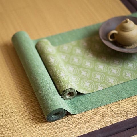 Linen Tea Table Set, Double-layered Tea Mat, Tea Set Accessory, Table Runners