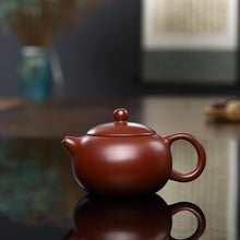 Load image into Gallery viewer, Handmade Yixing Zisha Teapot, Chinese Red Clay Teapot in Xishi Style, 160ml, 200ml Capacity, Gift Box with Certificate Included
