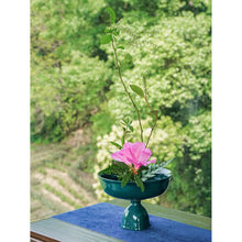 Load image into Gallery viewer, Traditional style Ceramic High Stem Ikebana Vase, D60cm Kenzan Flower Frog Included
