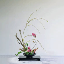 Load image into Gallery viewer, Japanese Zen Style Ikebana Bowl, Japanese Floral Arrangement, Large Kenzan Flower Frog Included, Four Colors
