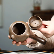 Load image into Gallery viewer, Handmade Yellow Clay Kyusu Teapot, Gift Package, Capacity 250ml/8.5oz
