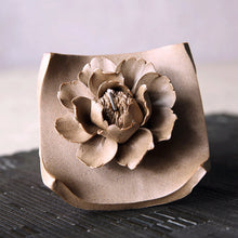 Load image into Gallery viewer, Handmade Raw Clay Incense Stand - Ceramic Lotus Incense Stick Holder
