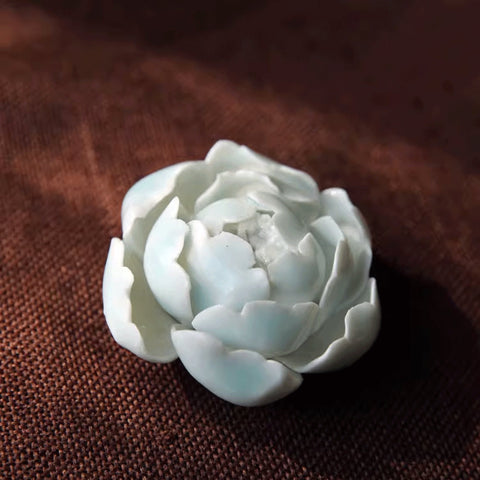 Handmade Lotus Porcelain Incense Holder, Tea Table Decor - Small and Large Sizes