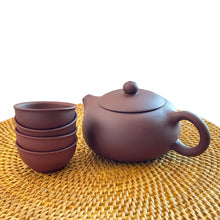 Load image into Gallery viewer, Handmade Yixing Zisha Teaset, Chinese Red Clay Teapot in Xishi Style with Four Pairing Cups, 200ml, 250ml, 300ml Capacity
