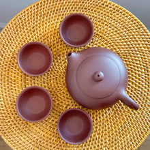 Load image into Gallery viewer, Handmade Yixing Zisha Teaset, Chinese Red Clay Teapot in Xishi Style with Four Pairing Cups, 200ml, 250ml, 300ml Capacity
